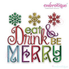 Eat, Drink and Be Merry 2 Embroidery Design