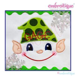 Elf Face 1 Applique - Large