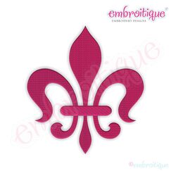 Fleur de Lis Chevron Pattern Fill Stitch Embroidery Design