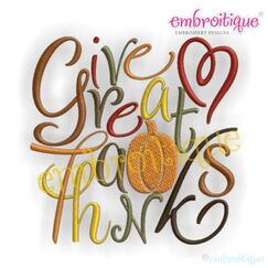 Give Great Thanks Fall Thanksgiving Block Design