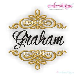 Graham Classy Swirl Font Frame