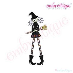 Halloween Tall Witch Embroidery Design