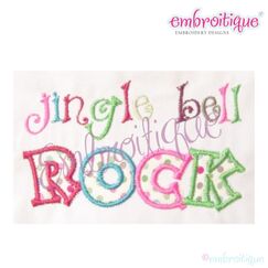 Jingle Bell ROCK Applique - Satin and Raw Edge