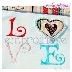 Love Heart Block Raw Edge Applique Valentine Baby Everyday Adorable