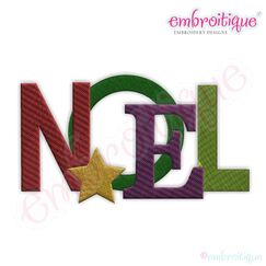 Noel Jumbled Filled Holiday Embroidery Design