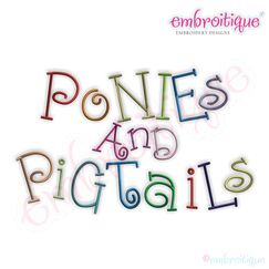 Ponies and Pigtails Monogram Font Set