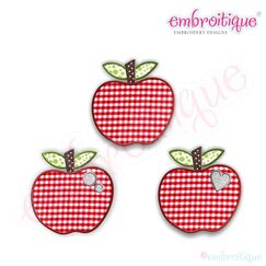 Red Apple Applique Set