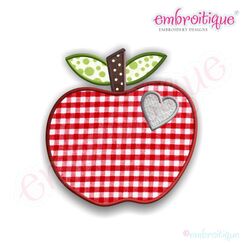 Red Apple with Heart Applique