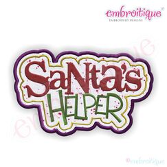 Santa's Helper Christmas Applique - Satin Stitch and Raw Edge Included