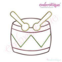 Simple Christmas Drum Embroidery Design - Large