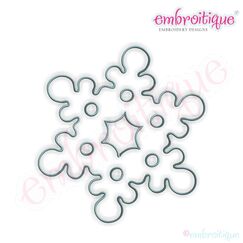 Simple Christmas Snowflake Outline Embroidery Design - Small