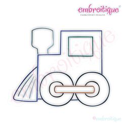 Simple Christmas Train Embroidery Design - Large