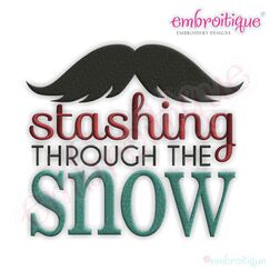 Stashing Through the Snow Filled Embroidery Design