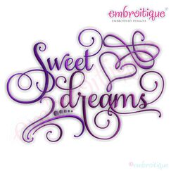Sweet Dreams Calligraphy with Swirly Heart Accent