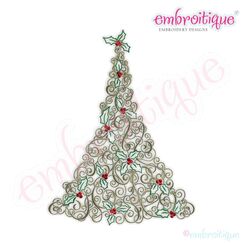 Twirly Tannenbaum Christmas Tree Embroidery Design