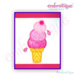 Ice Cream Cone Applique