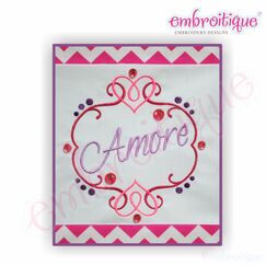 Amore Flourished Heart Font Frame - Small