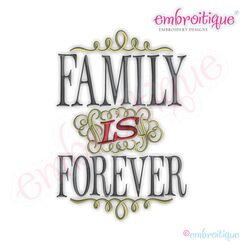 Antique Framed Family is Forever Embroidery Design