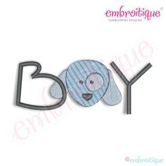 Baby Boy with Dog Word Art