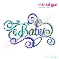 Baby Calligraphy Script Embroidery Design
