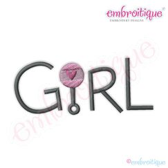 Baby Girl with Rattle Embroidery Design