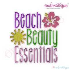 Beach Beauty Essentials Embroidery Design