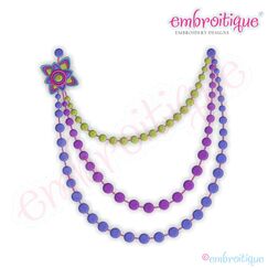 Beaded Necklace with Floral Broach Embroidery Design