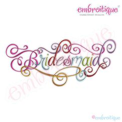 Bridesmaid Calligraphy Script Embroidery Design