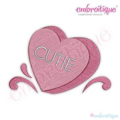 Candy Heart Cutie Filled Embroidery Design