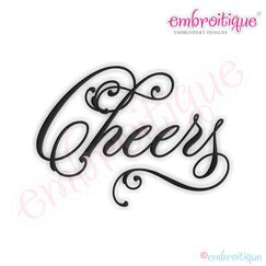Cheers Script 1 Embroidery Design