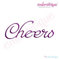 Cheers Script 2 Embroidery Design