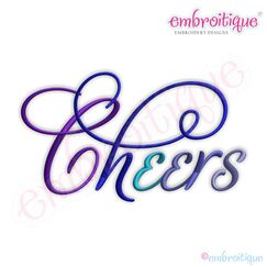Cheers Script 3 Embroidery Design