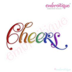 Cheers Script 5 Embroidery Design