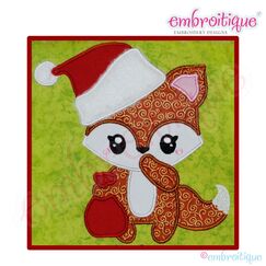 Christmas Fox Applique - Large