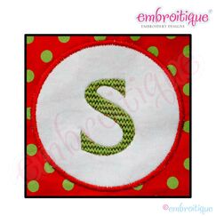 Circle Applique with Monogram Letters A-Z