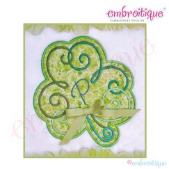 Curly Clover Shamrock Applique - Large