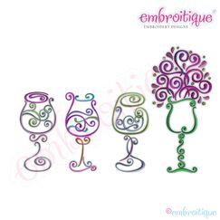Curly Wine Glass 1-4 Set