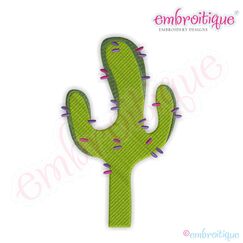 Cute Cactus Filled Embroidery Design
