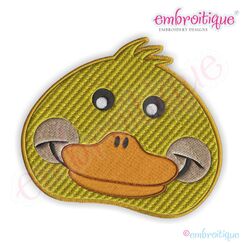 Animal Faces Duck Embroidery Design