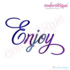 Enjoy Script 3 Embroidery Design
