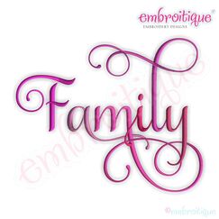 Family Script 4 Embroidery Design