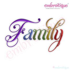 Family Script 5 Embroidery Design