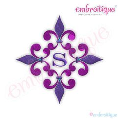 Fleur de Lis Framed Monogram - 2 & 3 inch