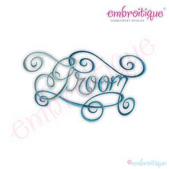Groom Calligraphy Script Embroidery Design