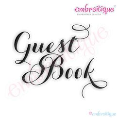 Guest Book Script Embroidery Design