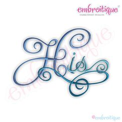 His Calligraphy Script Embroidery Design