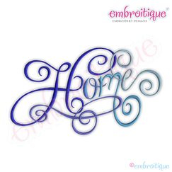 Home Calligraphy Script Embroidery Design - Small