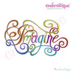 Imagine Calligraphy Script Embroidery Design - Small