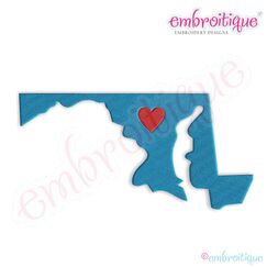 Maryland Filled Embroidery Design - Large