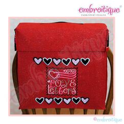 Posh and Proper - Love Letters Valentine Chair Backer Bags - PDF Sewing & Embroidery Pattern - Includes Hearts and Love Stamp